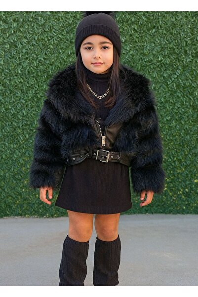 SILA Kız çocuk kürklü mont takım