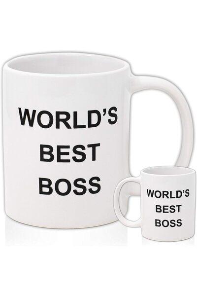 Be Care Alpha Awards Coffee Mug World's Best Boss Double-Sided Print Ceramic 11oz for Office