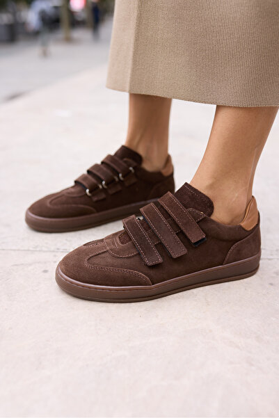 ANGELİNA JONES JOLANTA KADIN KAHVERENGİ CİRTLİ SUET SNEAKER