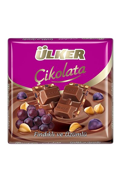 Ülker ÜZÜMLÜ VE FINDIKLI KARE ÇİKOLATA 60G