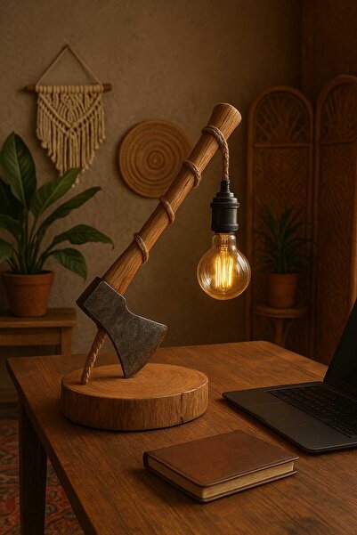 SOFT HOME DEKORATİF BOHEM AHŞAP LAMBA - ABAJÜR - AYDINLATMA - LAMBADER
