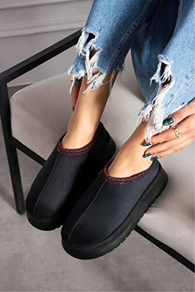 Volenta شباشب نسائية من الجلد السويدي بنعل سميك وفرو داخلي، موضة جديدة