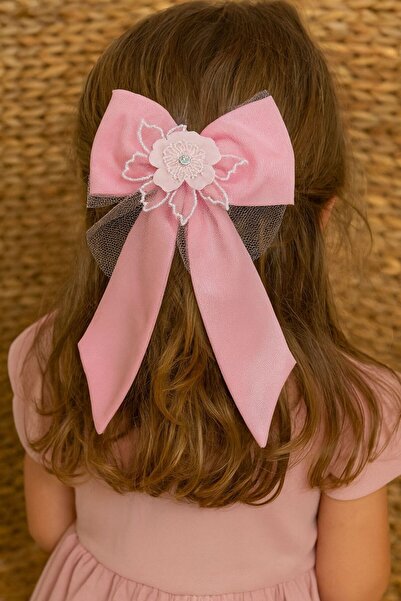 Gunessa إكسسوار شعر كبير الحجم للنساء والأطفال بمشبك على شكل فيونكة وردي اللو...