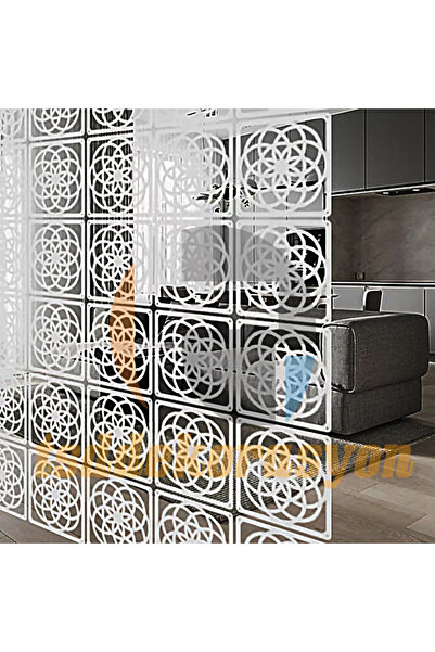 tsddekorasyon Ahşap Tavana Asmalı Sarkıt Dekoratif Oda Bölücü/Paravan/Seperatör Duvar Panelleri 6 Adet