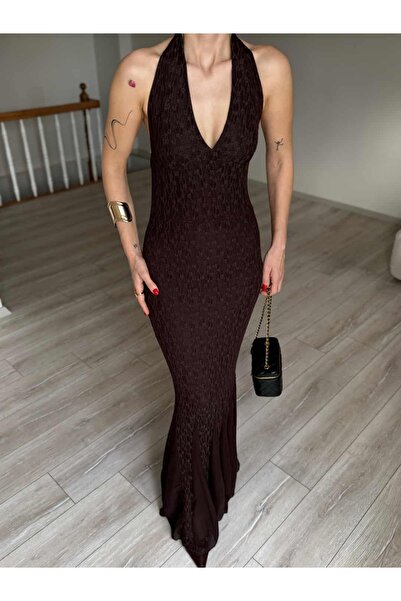 YK FASHION Dantelli Bağlama Detaylı Tasarım Elbise