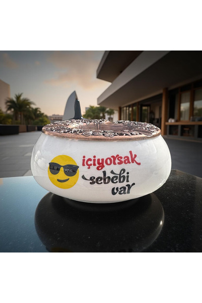 İlbay Çini Takı If We Drink, There Is a Reason - Ceramic Ashtray