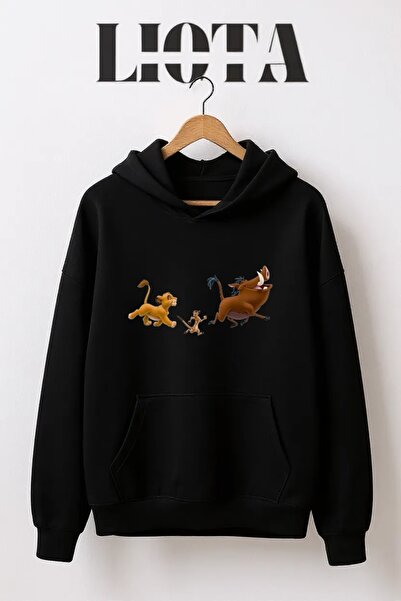 Vordevia سويت شيرت قطني كبير الحجم مطبوع عليه هاكونا ماتاتا مكون من 3 خيوط