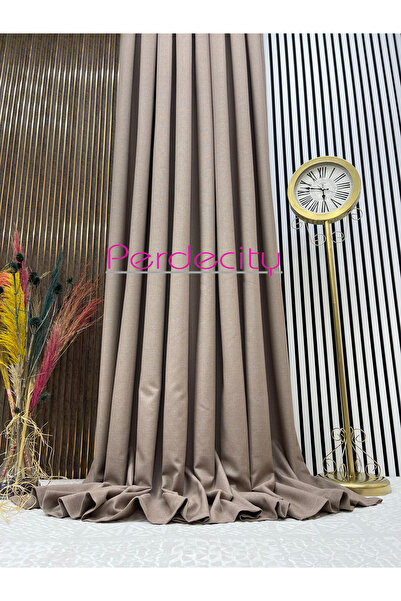 PERDECITY Natural Linen Bohemian Style Dark Mink Background Curtain 1X3, Not Easily Wrinkled, Suitable for Any Room