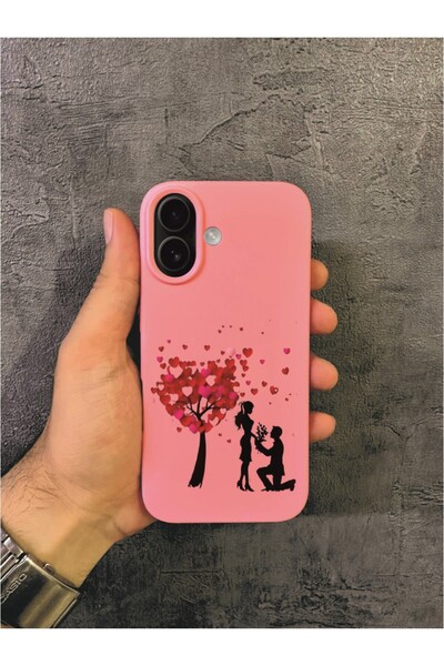 ALYACEPSTORE CASE حافظة آيفون 16 بلس المتوافقة ذات تصميم شجرة القلب والحب بال...