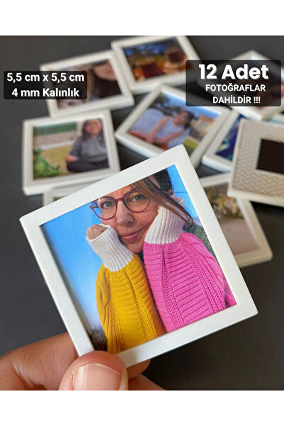 SERYAS DESIGN Neodyum Mıknatıslı Çerçeveli Buzdolabı Magnet 12 adet Sevgiliye...