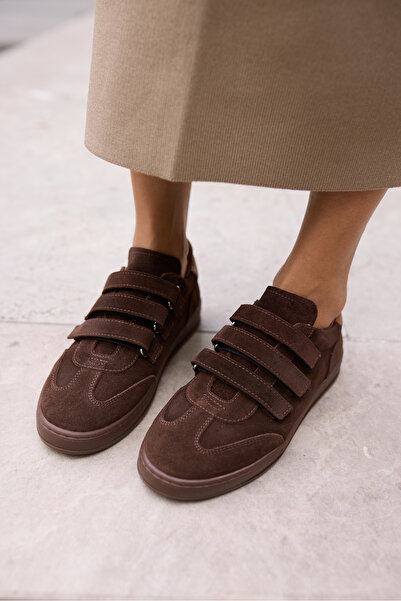 ANGELİNA JONES JOLANTA KADIN KAHVERENGİ CİRTLİ SUET SNEAKER