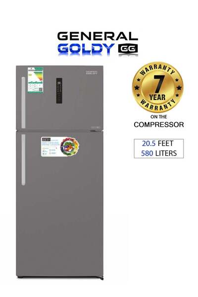 general goldy Two-Door Refrigerator - 20.5 ft - 580 L - Inverter - Steel