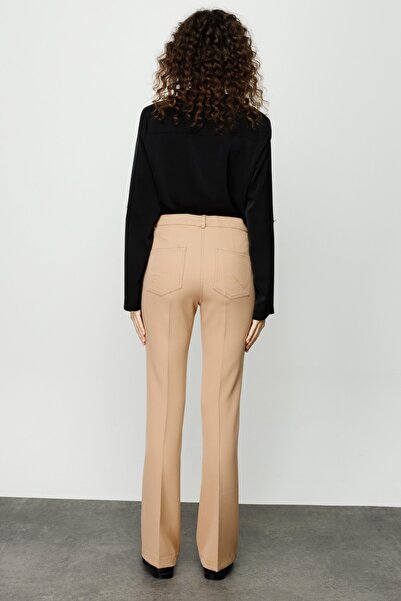 Ekol Kadın İspanyol Paça Pantolon-Camel