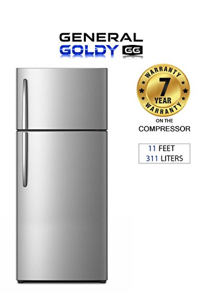 GENERAL GOLD Double Door Refrigerator - 311L - 11 ft - Frost - Silver - GR311DF