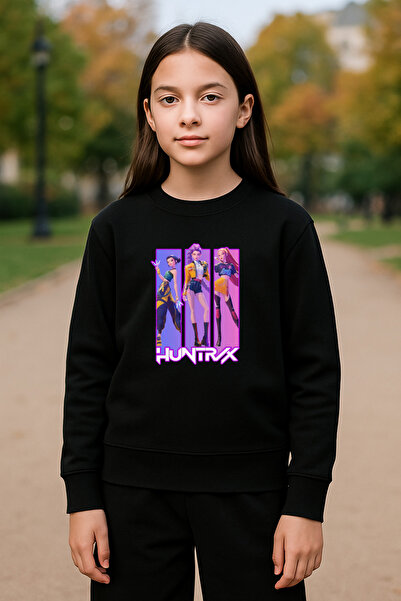 BLITZ ISTANBUL Kpop Demon Hunters Hunterix iblis Avcıları Zoey Mira Rumi Tasarım Baskılı 3 iplik Sweatshirt
