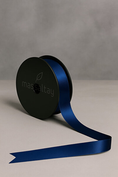 Massaltay Σατέν κορδέλα 3 εκ. σε μπλε ναυτικό – Λαμπερή διακοσμητική κορδέλα,...