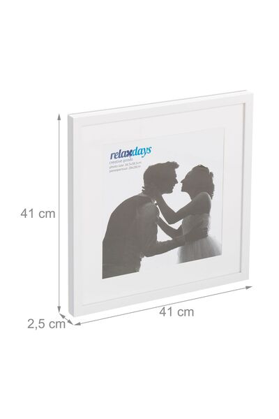Relaxdays Комплект от 2 фоторамки за стена/маса, 41 x 41 x 2.5 см, пластмаса/...