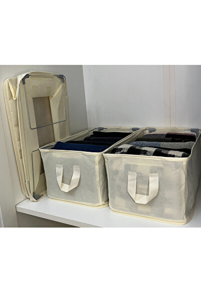 Handyol 2 τεμάχια 45x30x20 Αναδιπλούμενο ράφι με ατσάλινο πλαίσιο Οργανωτής κουτιού αποθήκευσης