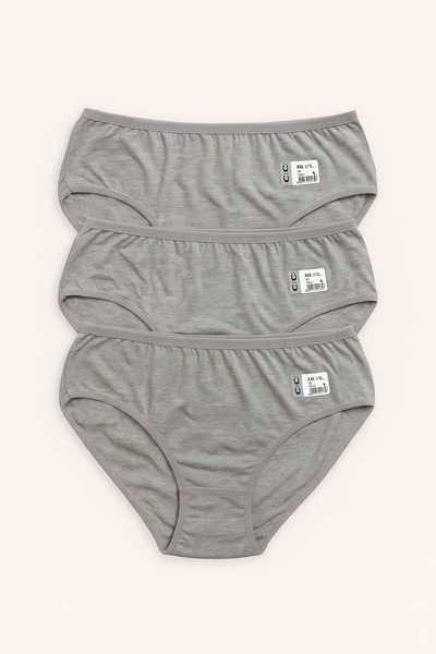 gcscollection Women's Gray Cotton Classic Slip 3-Pack – Comfortable and Breathable Underwear