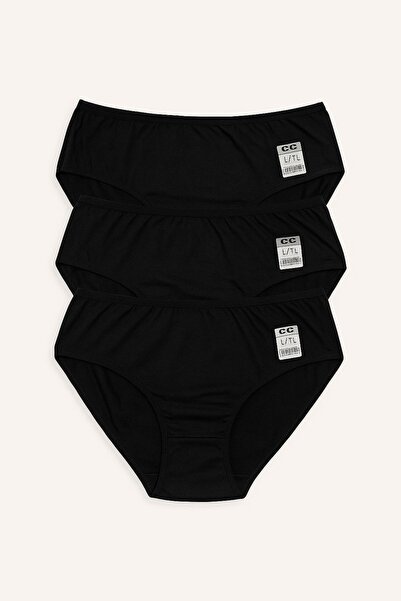 gcscollection Women's Black Cotton Classic Slip 3-Pack – Comfortable and Brea...