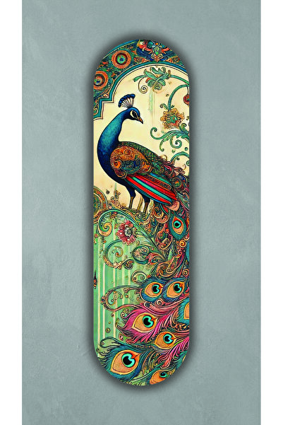 Korhan Atölye Tavus Kuşu - Dekoratif 4mm MDF Duvar Panosu (75x20 cm)