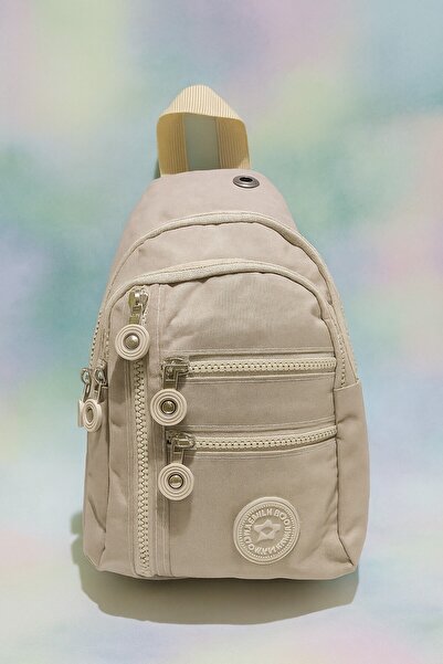 Newish Polo Women's Crinkle Fabric Crossbody Chest and Shoulder Bag with Headphone Jack - Body Bag