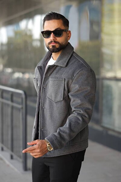 KOCCI New Season Oversize Pocket Detailed Trendy Cashmere Men's Jacket