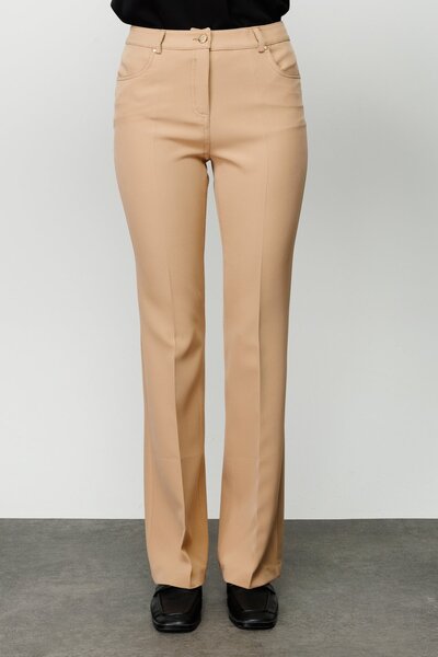 Ekol Women's Spanish Leg Pants-Camel