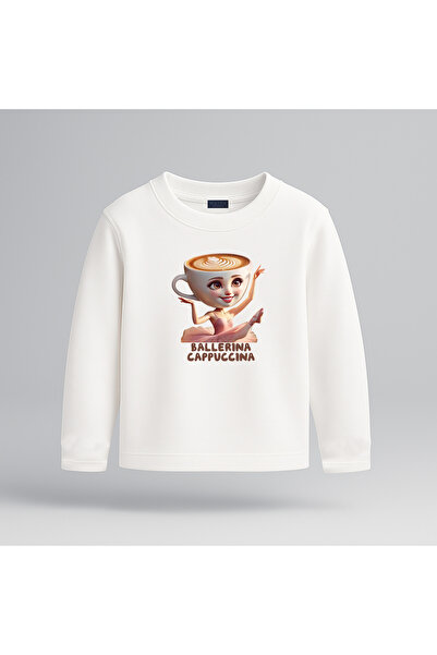 BLITZ ISTANBUL Ballerina Cappuccina Italian Brainrot Design Printed Long Sleeve Children's T-Shirt