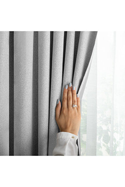 Five Store Draperie blackout cu rejansa multifunctionala, Kelme, densitate 200 g/m2, 140 x 250 cm, gri