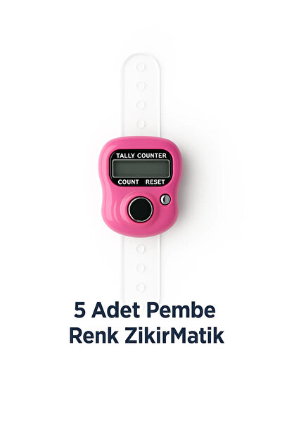 LookBuyTake 5 Pieces - Pink Color Digital Dhikr Counter – Ring Prayer Beads D...