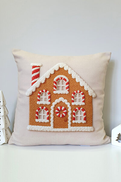 decofav Husă de pernă Casa de Iarnă Dulce cu Turta Dulce - 43x43cm