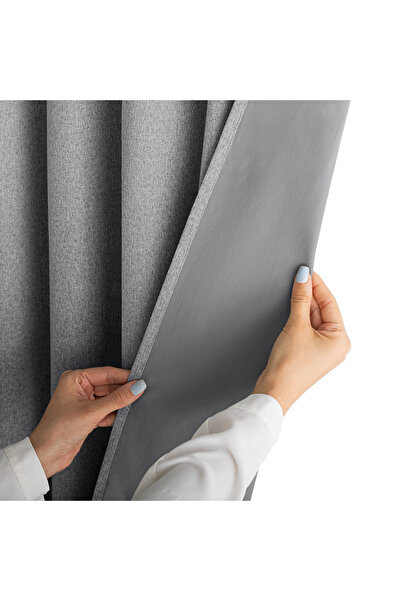 Five Store Draperie blackout cu rejansa multifunctionala, Kelme, densitate 200 g/m2, 140 x 250 cm, gri inchis