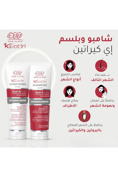 EVA Hair Clinic Shampoo + Keratin Conditioner 2×230ml