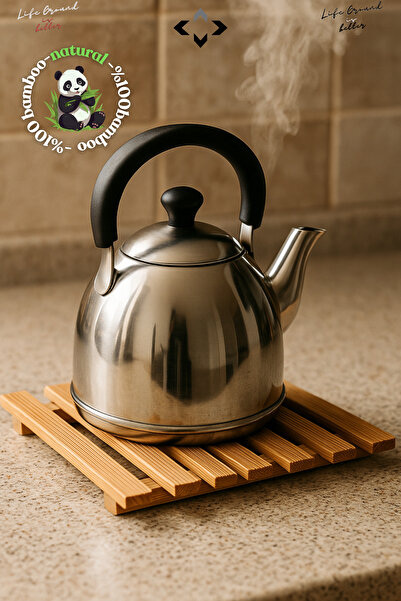 LİGROUND %100 Doğal Bambu Nihale Isıya Dayanıklı Tencere, Çaydanlık Servis Al...