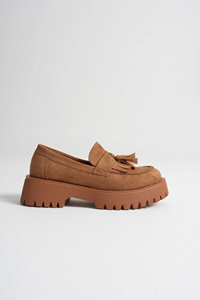 MFT AYAKKABI Удобни дамски мокасини с ресни от таба суед