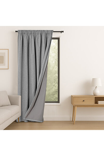 Five Store Draperie blackout cu rejansa multifunctionala, Kelme, densitate 200 g/m2, 140 x 250 cm, gri inchis