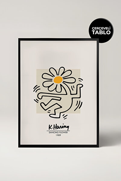 House Gorgeous Kejt Haring Slika uokvirena plesnim cvećem