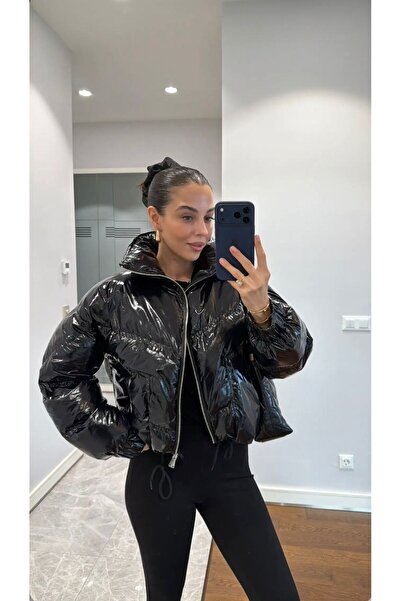 JaMolls bol kesim alttan daraltılabilir a kalite marka muadil parlak kalın premium kısa şişme kaban mont