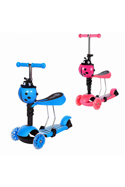 JML Three-Wheel LED Scooter for Children, 70x60cm with Seat and Basket for Gi...