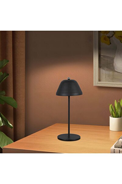 HAMER مصباح طاولة مودرن اسود تعمل بالبطارية الانارة 3 إضاءات