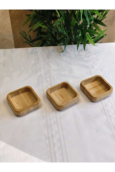 NYC HOME 3LÜ KARE BAMBU ÇEREZLİK