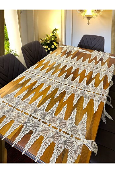 Mariabella Home Collection Julia 5 Parça Salon Takımı Runner Masa Konsol Sehp...