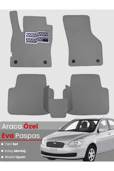 stiloto HYUNDAİ ACCENT ERA (2005-2011) Uyumlu EVA Paspas Tam Set–Araca Özel,K...