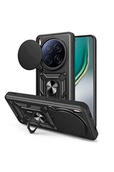 m.tk moveteck Tecno Camon 40 Premier 5G Kılıf Kamera Korumalı Sürgülü Yüzüklü Armor Military Tank Kızaklı Kapak