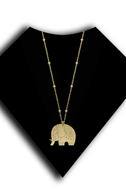 Roxx Jewellery 925 Ayar Gümüş Motifli Fil Top Zincirli Şans Kadın Kolye