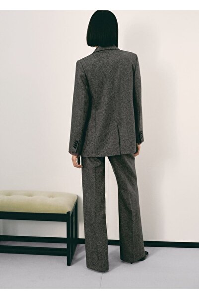 MANGO Woman Kırçıllı yün pantolon