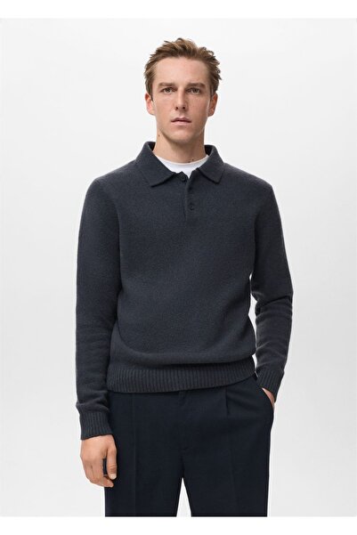 MANGO Man Yün karışımlı triko polo kazak