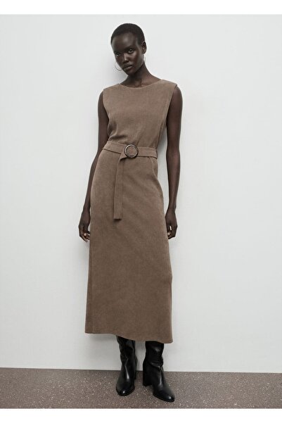 MANGO Woman Kemerli örgü elbise