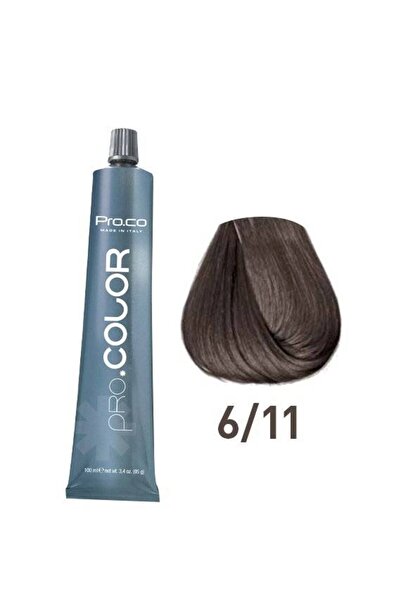 Procolor Vopsea de păr profesională PRO.COLOR 100ml - Pro.Co - 6/11 BLOND CENUSIU INTENS ÎNCHIS